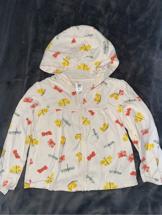 Just One You By Carters Other - Just one you toddler Girl White Hooded Butterfly Print zip up hoodie